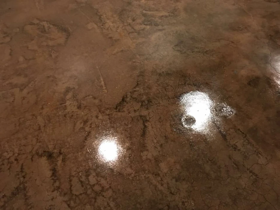 Mottled Acid Stain Finish